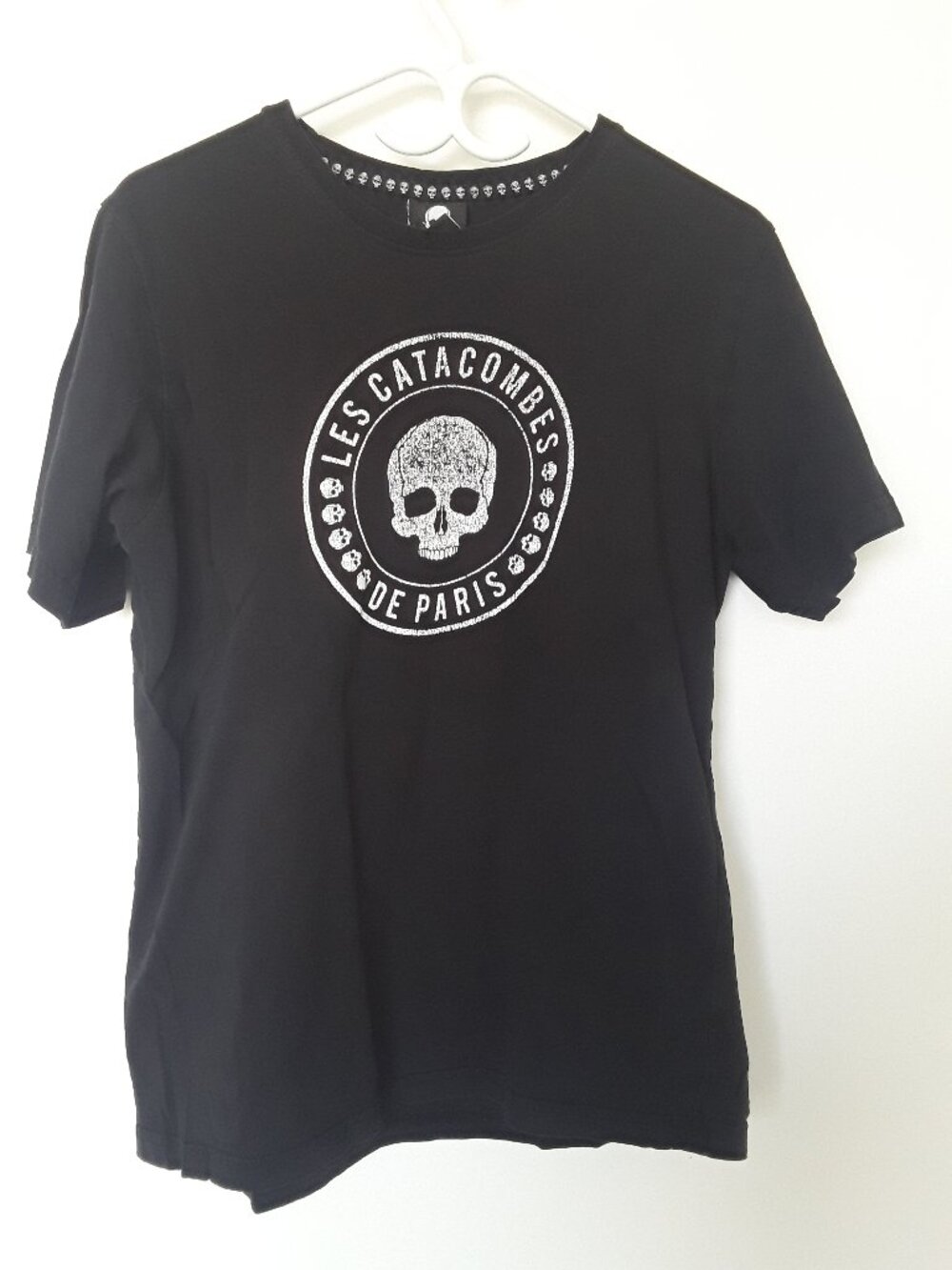 Les Catacombes de Paris Skull T-Shirt Black M Gothic Graphic Tee Paris